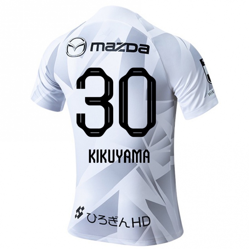 Enfant Football Maillot Rio Kikuyama #30 Blanc Gris Noir Tenues Extérieur 2024/25