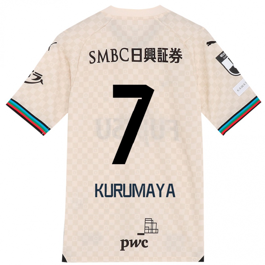 Enfant Football Maillot Shintaro Kurumaya #7 Blanc Gris Tenues Extérieur 2024/25