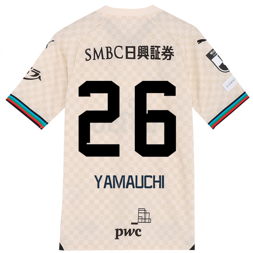 Enfant Football Maillot Hinata Yamauchi #26 Blanc Gris Tenues Extérieur 2024/25