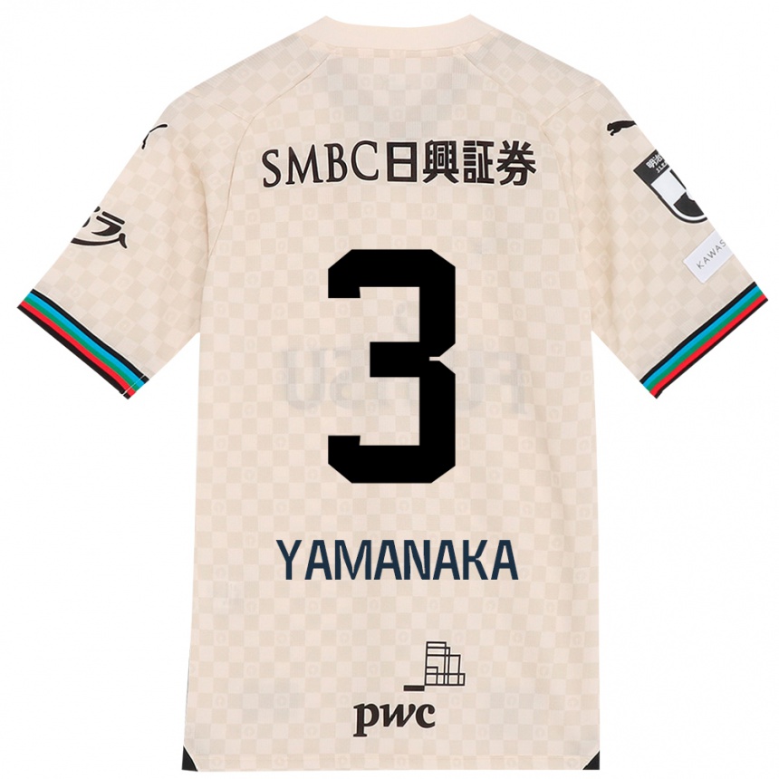 Enfant Football Maillot Daiki Yamanaka #3 Blanc Gris Tenues Extérieur 2024/25