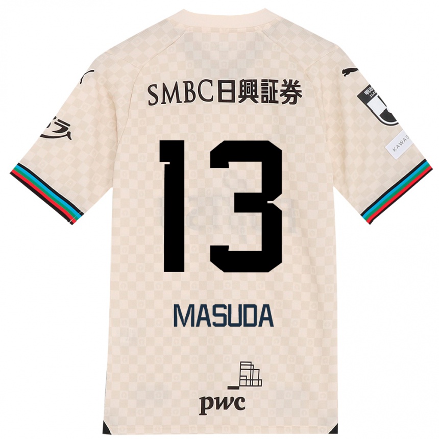 Enfant Football Maillot Hinata Masuda #13 Blanc Gris Tenues Extérieur 2024/25