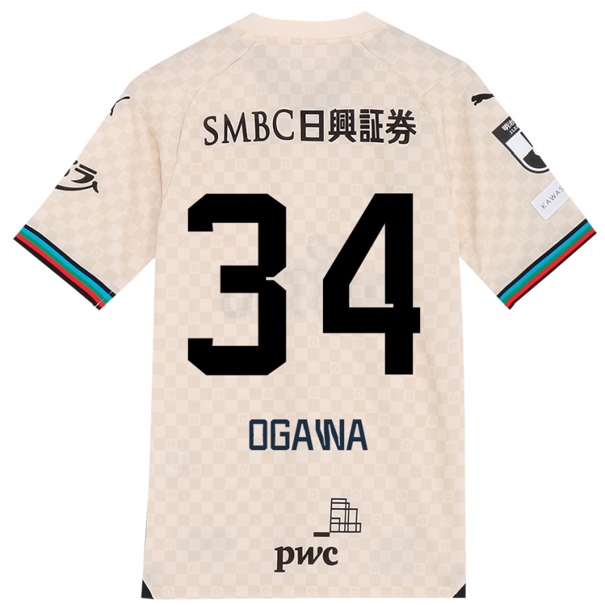 Enfant Football Maillot Hiroto Ogawa #34 Blanc Gris Tenues Extérieur 2024/25