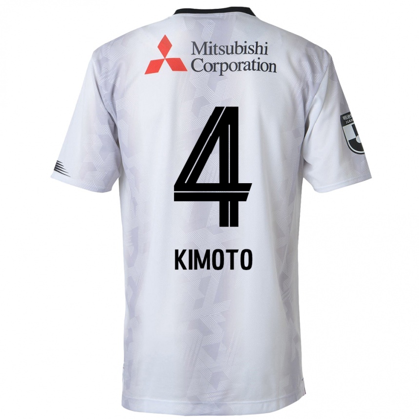 Enfant Football Maillot Yasuki Kimoto #4 Blanc Noir Tenues Extérieur 2024/25