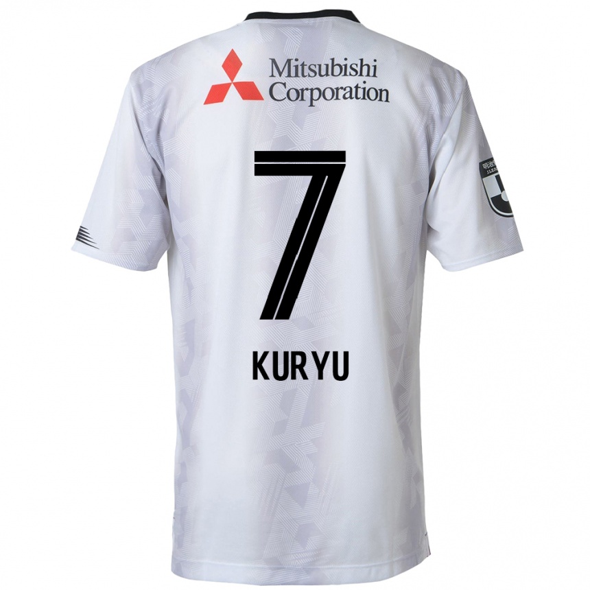 Enfant Football Maillot Kuryu Matsuki #7 Blanc Noir Tenues Extérieur 2024/25