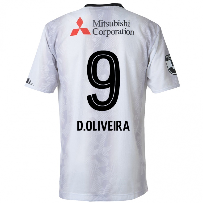 Enfant Football Maillot Diego Oliveira #9 Blanc Noir Tenues Extérieur 2024/25