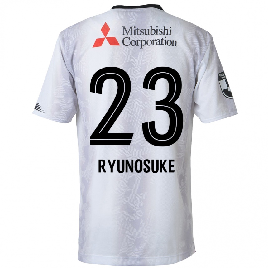 Enfant Football Maillot Ryunosuke Sato #23 Blanc Noir Tenues Extérieur 2024/25