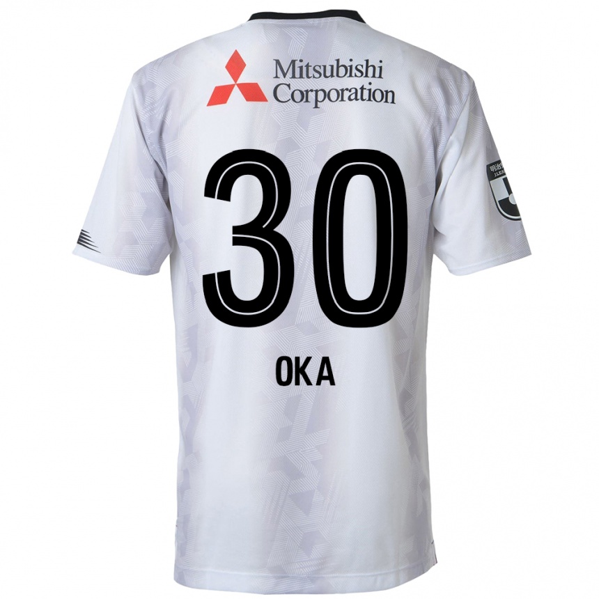 Enfant Football Maillot Teppei Oka #30 Blanc Noir Tenues Extérieur 2024/25