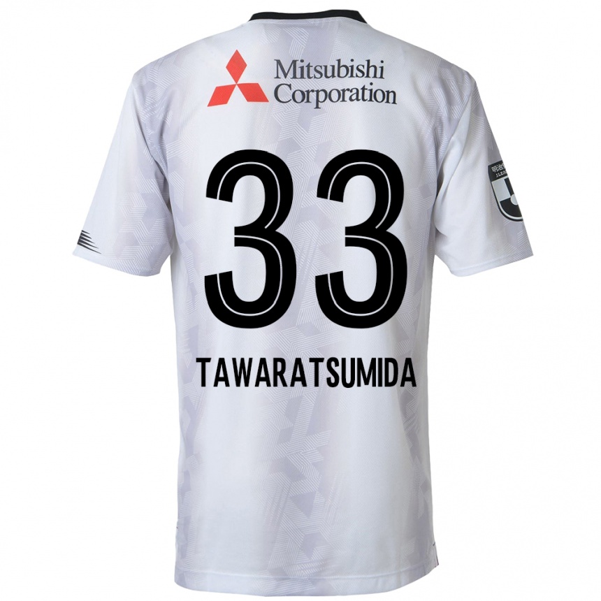 Enfant Football Maillot Kota Tawaratsumida #33 Blanc Noir Tenues Extérieur 2024/25