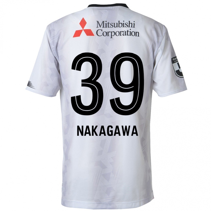 Enfant Football Maillot Teruhito Nakagawa #39 Blanc Noir Tenues Extérieur 2024/25