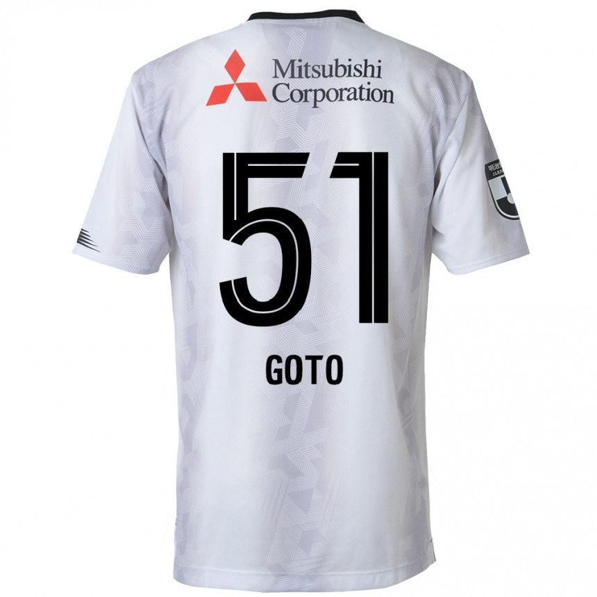 Enfant Football Maillot Wataru Goto #51 Blanc Noir Tenues Extérieur 2024/25