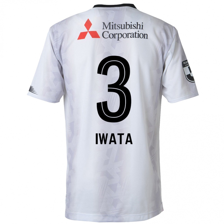 Enfant Football Maillot Yuki Iwata #3 Blanc Noir Tenues Extérieur 2024/25