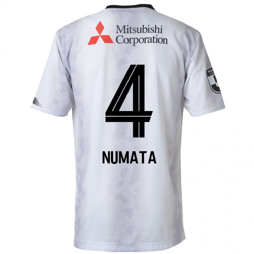 Enfant Football Maillot Seisa Numata #4 Blanc Noir Tenues Extérieur 2024/25