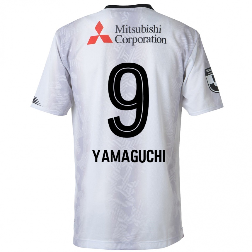 Enfant Football Maillot Taiyo Yamaguchi #9 Blanc Noir Tenues Extérieur 2024/25