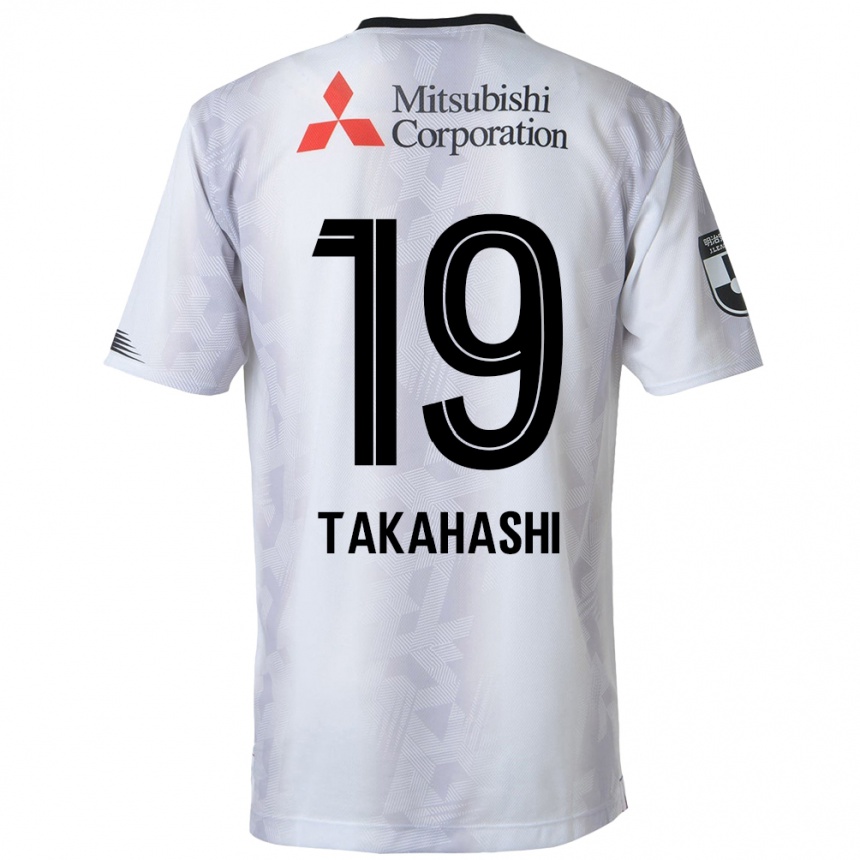 Enfant Football Maillot Yuya Takahashi #19 Blanc Noir Tenues Extérieur 2024/25