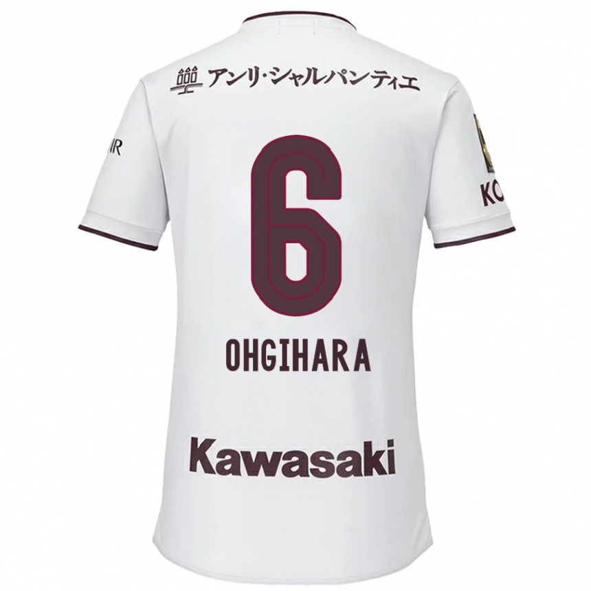 Enfant Football Maillot Takahiro Ogihara #6 Blanc Rouge Tenues Extérieur 2024/25