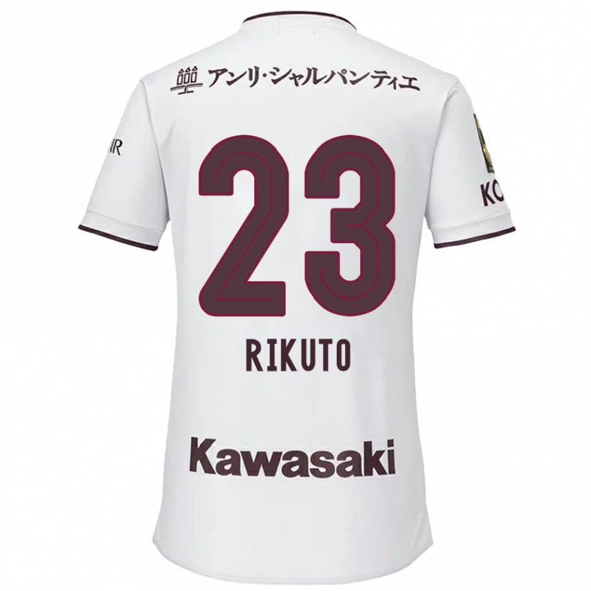 Enfant Football Maillot Rikuto Hirose #23 Blanc Rouge Tenues Extérieur 2024/25