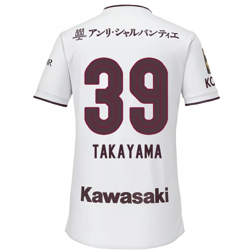 Enfant Football Maillot Shioki Takayama #39 Blanc Rouge Tenues Extérieur 2024/25