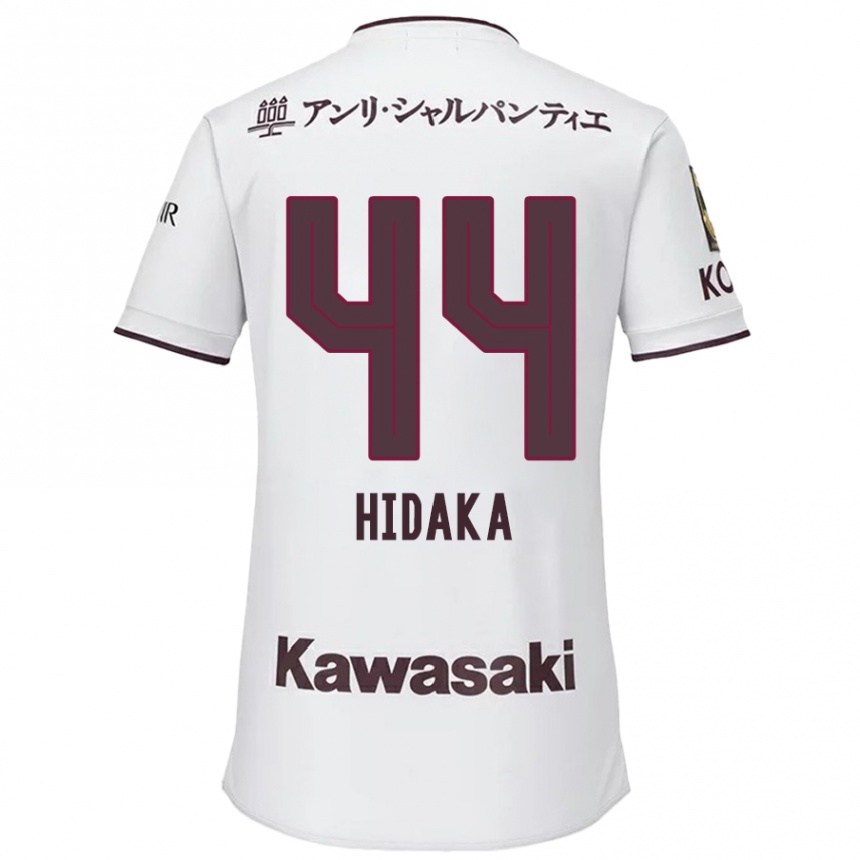 Enfant Football Maillot Mitsuki Hidaka #44 Blanc Rouge Tenues Extérieur 2024/25