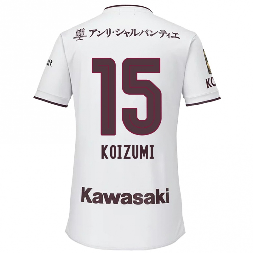 Enfant Football Maillot Fuga Koizumi #15 Blanc Rouge Tenues Extérieur 2024/25