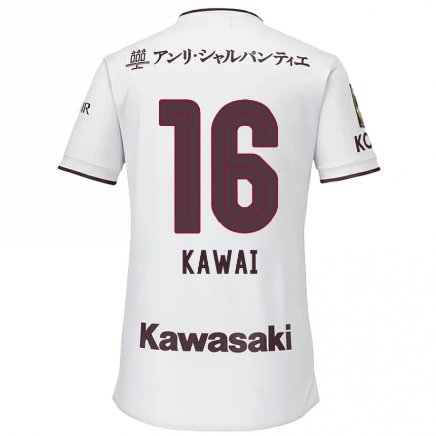 Enfant Football Maillot Yuka Kawai #16 Blanc Rouge Tenues Extérieur 2024/25