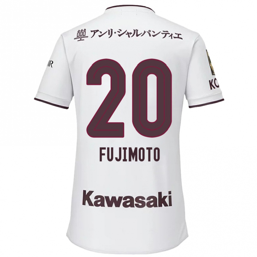 Enfant Football Maillot Riku Fujimoto #20 Blanc Rouge Tenues Extérieur 2024/25