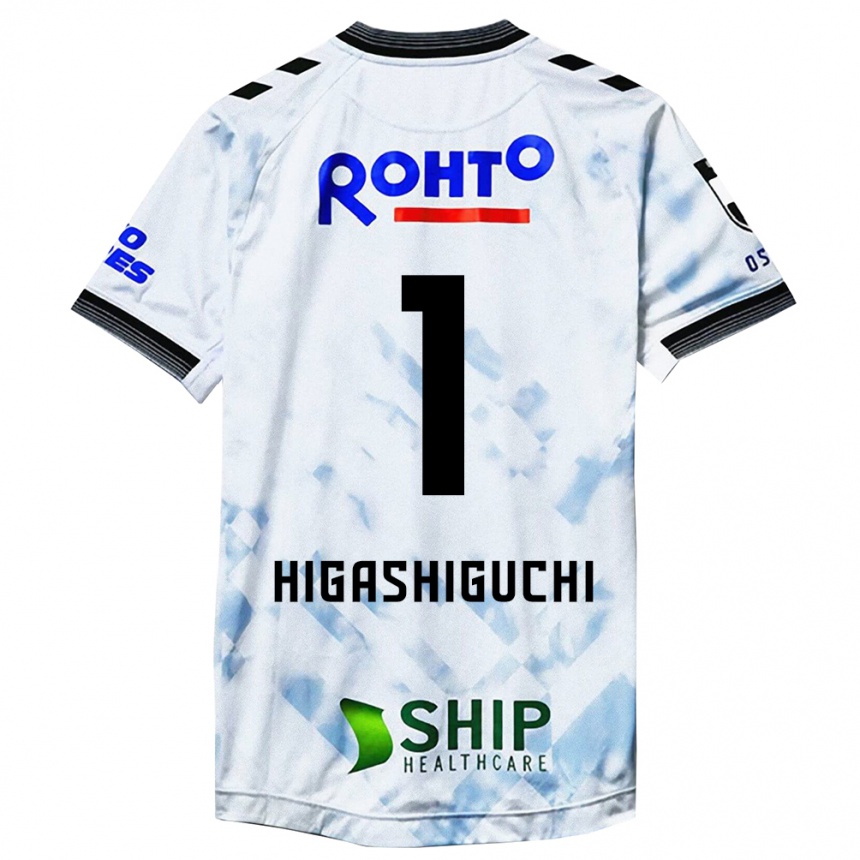 Enfant Football Maillot Masaaki Higashiguchi #1 Blanc Noir Tenues Extérieur 2024/25