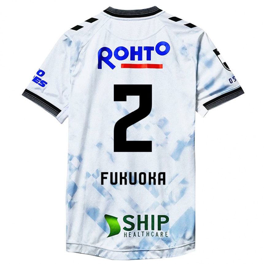 Enfant Football Maillot Shota Fukuoka #2 Blanc Noir Tenues Extérieur 2024/25