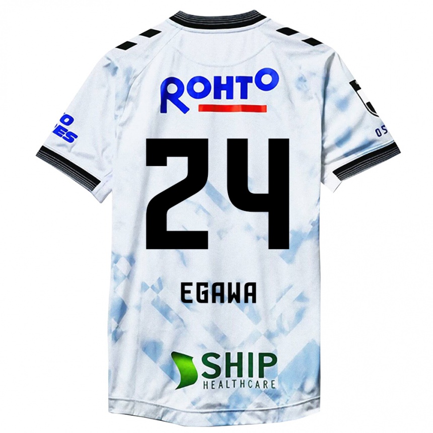 Enfant Football Maillot Yusei Egawa #24 Blanc Noir Tenues Extérieur 2024/25