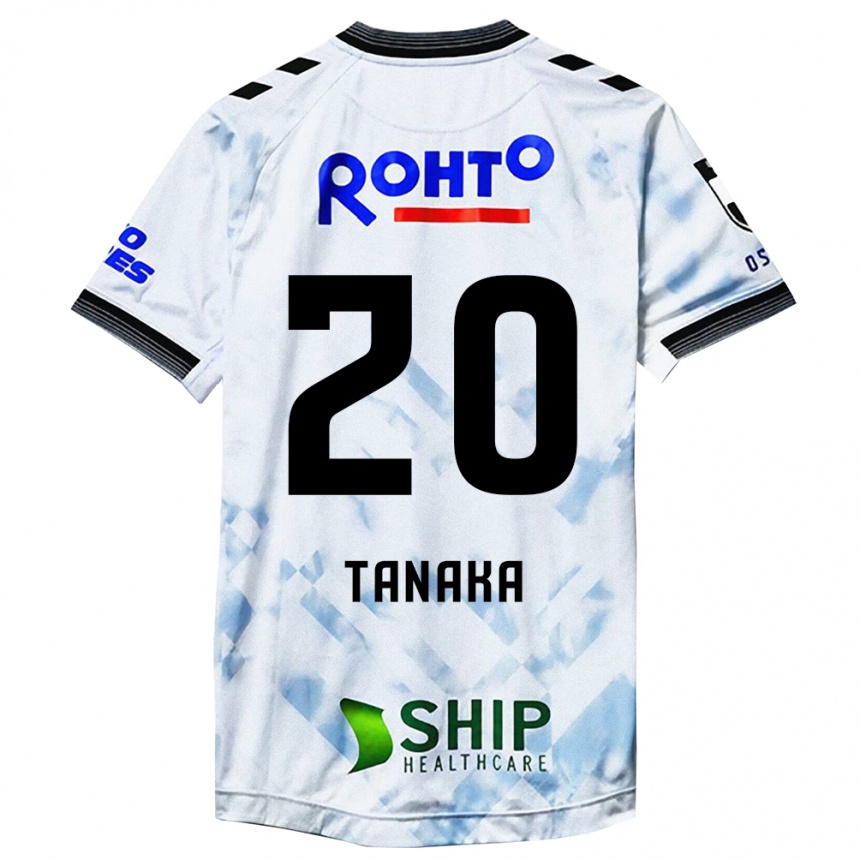 Enfant Football Maillot Hyoga Tanaka #20 Blanc Noir Tenues Extérieur 2024/25