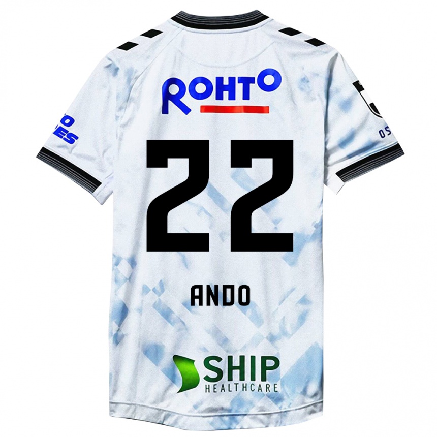 Enfant Football Maillot Rikuto Ando #22 Blanc Noir Tenues Extérieur 2024/25