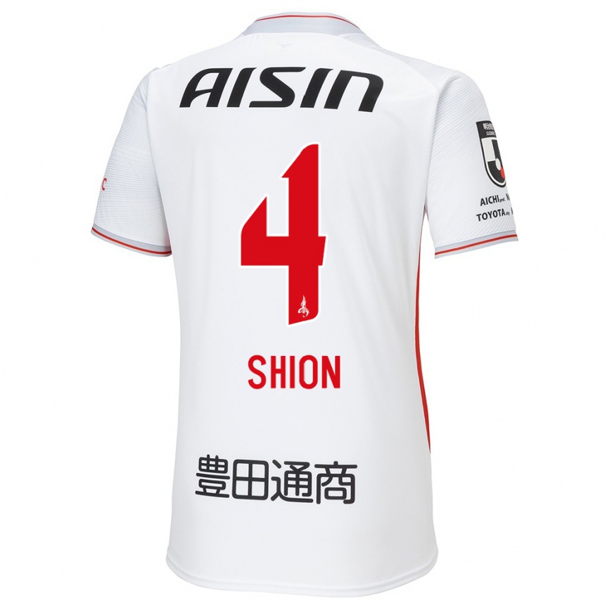 Enfant Football Maillot Shion Inoue #4 Blanc Jaune Rouge Tenues Extérieur 2024/25