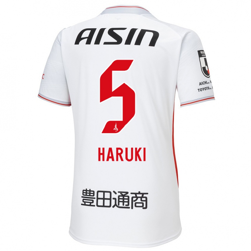 Enfant Football Maillot Haruki Yoshida #5 Blanc Jaune Rouge Tenues Extérieur 2024/25