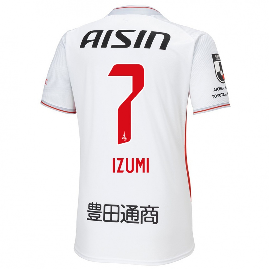 Enfant Football Maillot Ryuji Izumi #7 Blanc Jaune Rouge Tenues Extérieur 2024/25