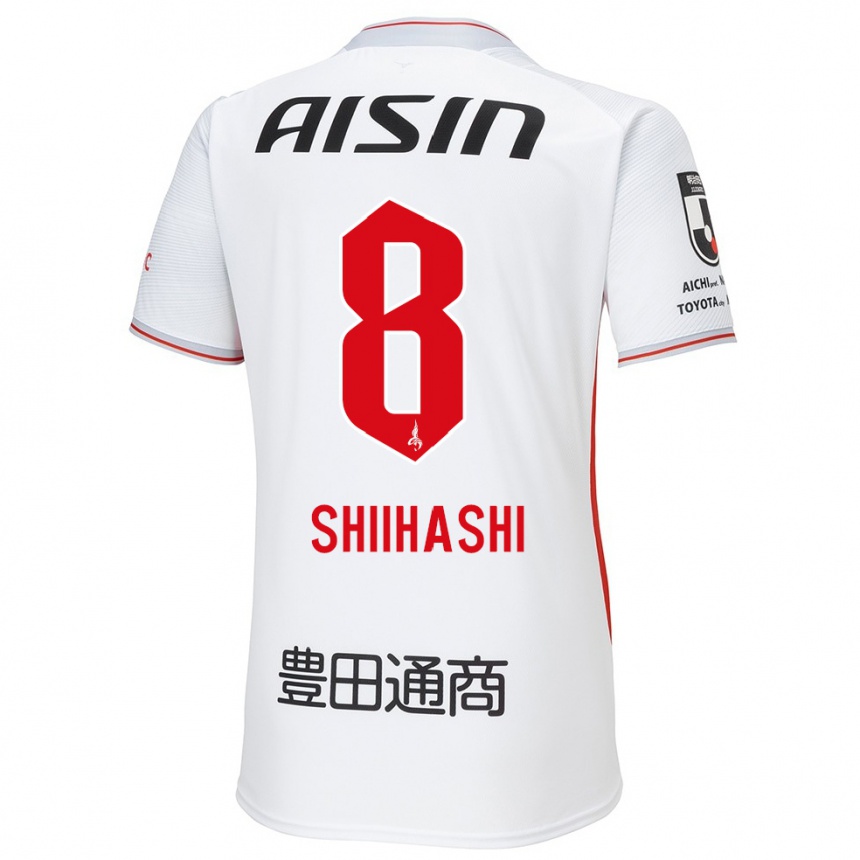 Enfant Football Maillot Keiya Shiihashi #8 Blanc Jaune Rouge Tenues Extérieur 2024/25