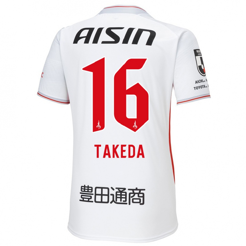 Enfant Football Maillot Yohei Takeda #16 Blanc Jaune Rouge Tenues Extérieur 2024/25