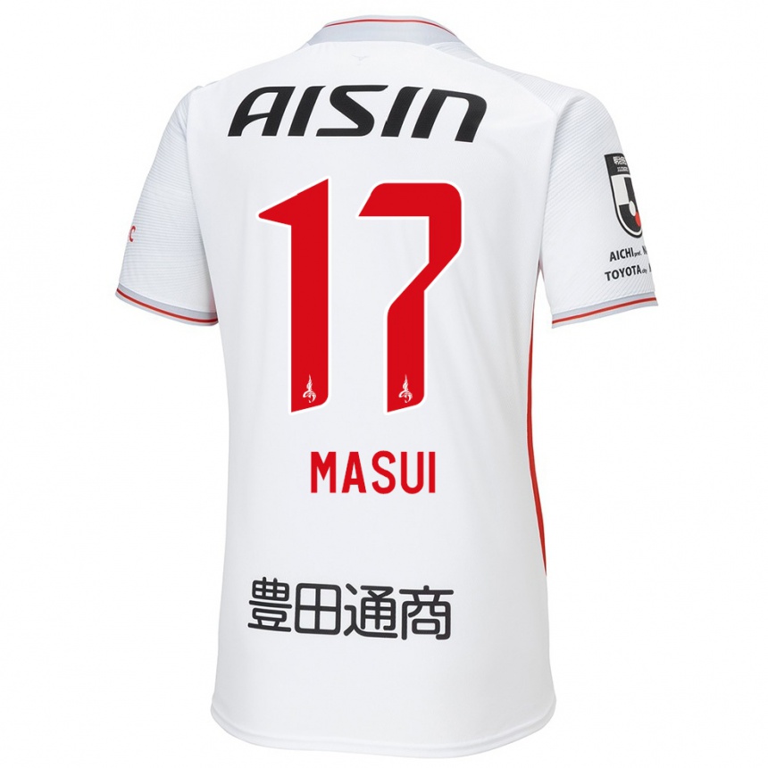 Enfant Football Maillot Ken Masui #17 Blanc Jaune Rouge Tenues Extérieur 2024/25