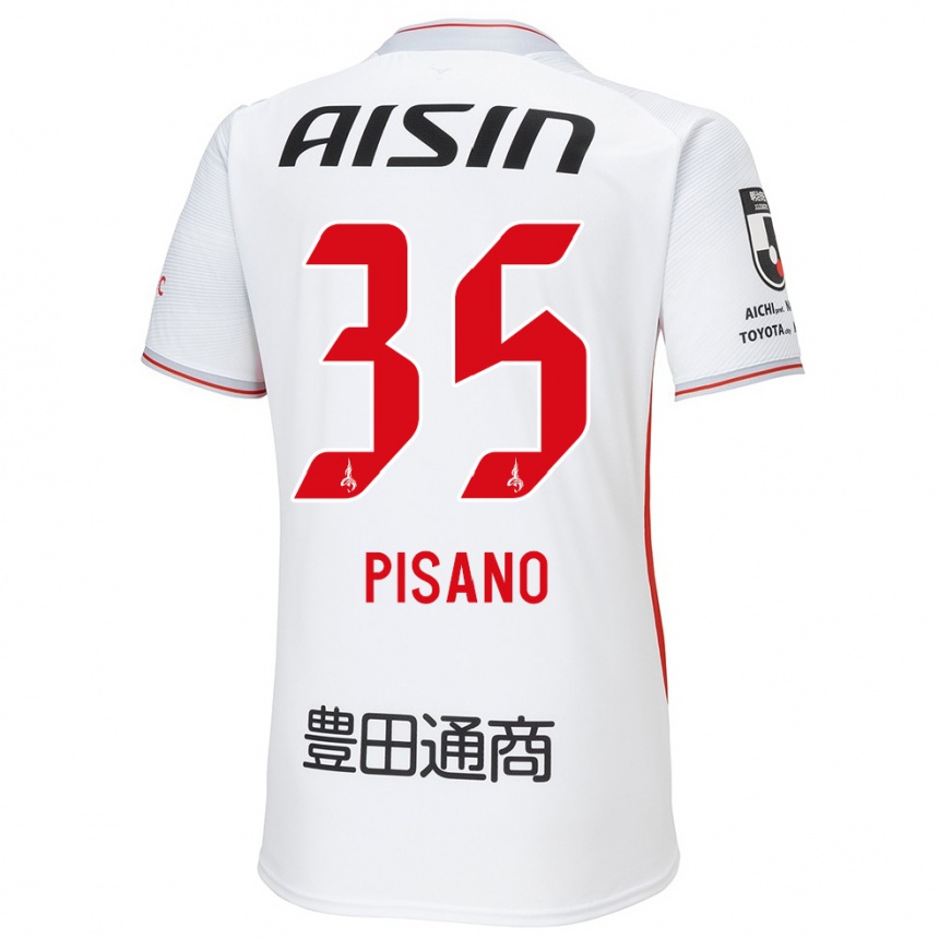 Enfant Football Maillot Alexandre Pisano #35 Blanc Jaune Rouge Tenues Extérieur 2024/25