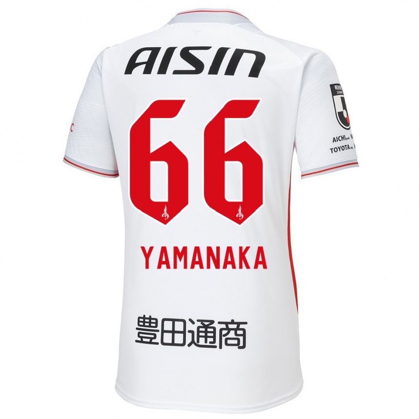 Enfant Football Maillot Ryosuke Yamanaka #66 Blanc Jaune Rouge Tenues Extérieur 2024/25