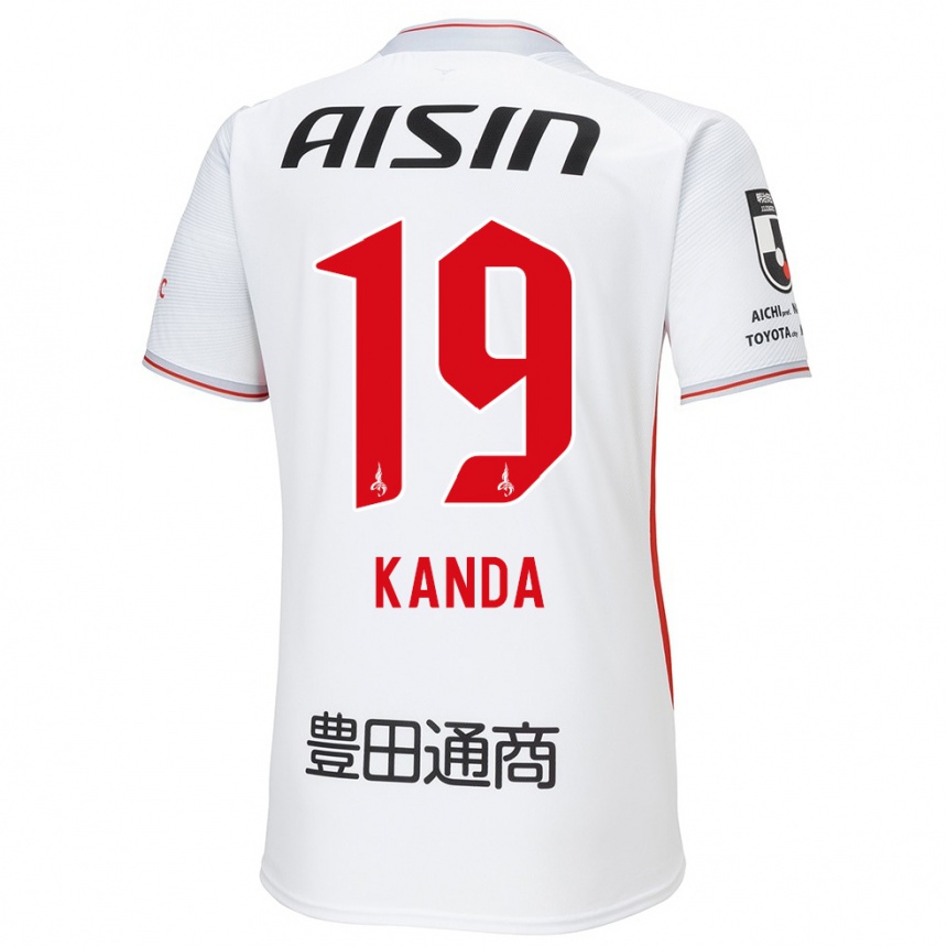 Enfant Football Maillot Ryu Kanda #19 Blanc Jaune Rouge Tenues Extérieur 2024/25