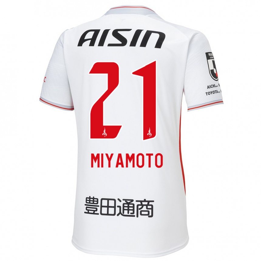 Enfant Football Maillot Kodai Miyamoto #21 Blanc Jaune Rouge Tenues Extérieur 2024/25