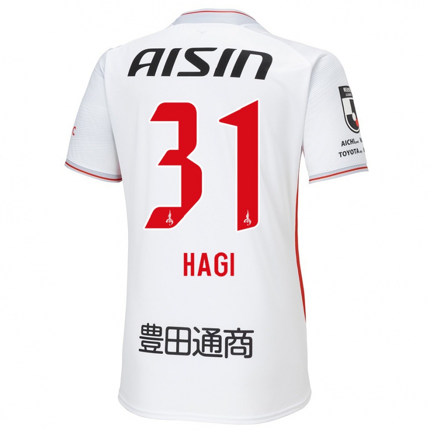 Enfant Football Maillot Hiroaki Hagi #31 Blanc Jaune Rouge Tenues Extérieur 2024/25