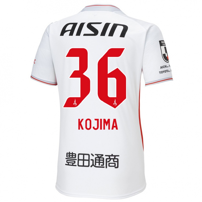 Enfant Football Maillot Aoto Kojima #36 Blanc Jaune Rouge Tenues Extérieur 2024/25