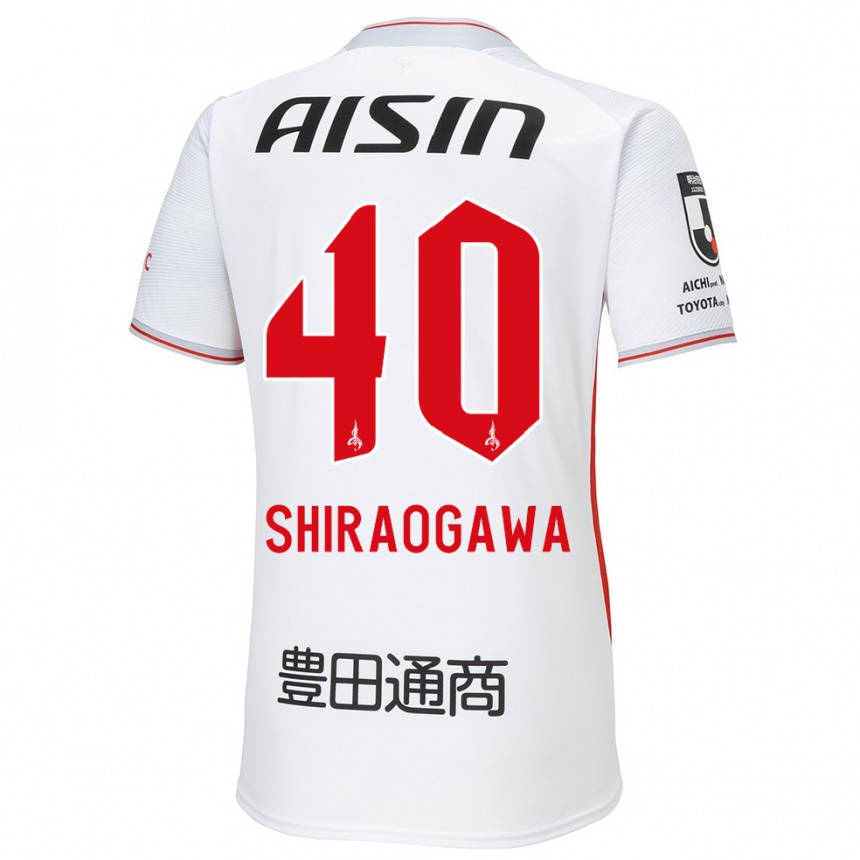 Enfant Football Maillot Rekuto Shiraogawa #40 Blanc Jaune Rouge Tenues Extérieur 2024/25