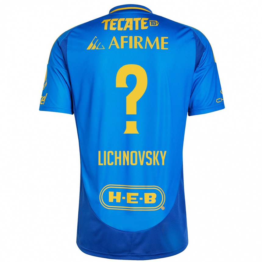 Enfant Football Maillot Igor Lichnovsky #0 Bleu Jaune Tenues Extérieur 2024/25