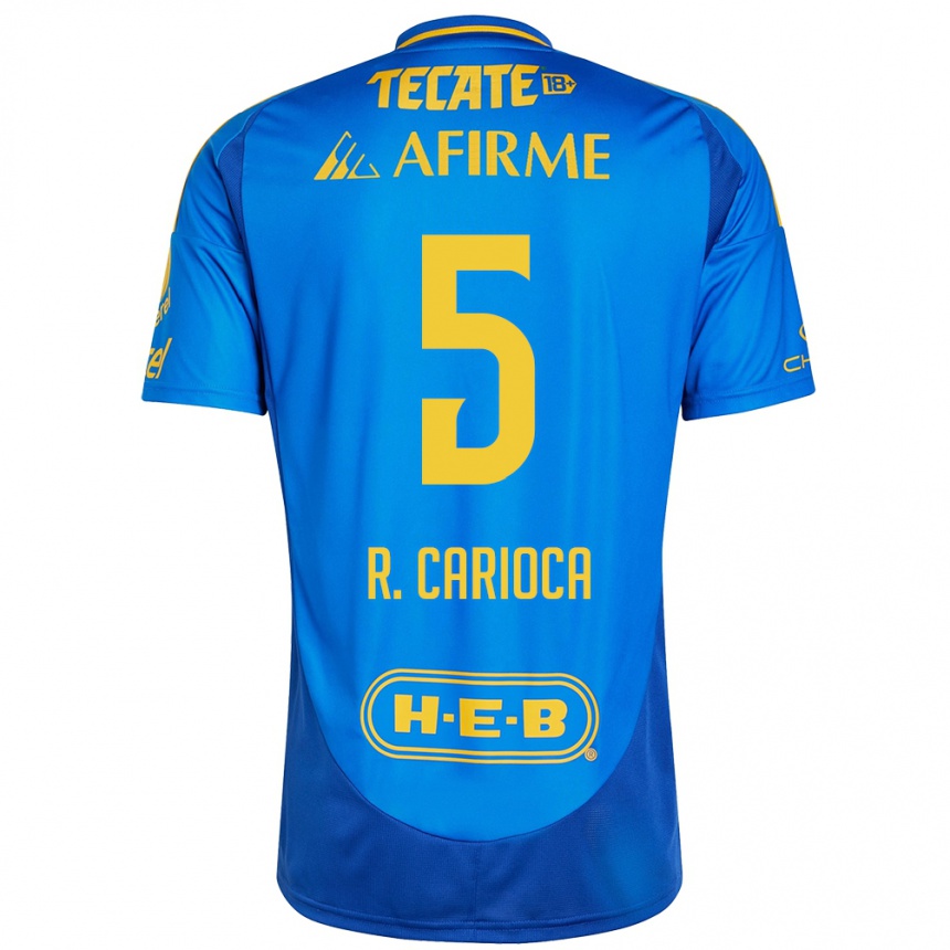 Enfant Football Maillot Rafael Carioca #5 Bleu Jaune Tenues Extérieur 2024/25