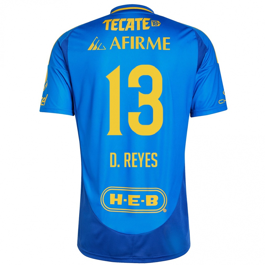 Enfant Football Maillot Diego Reyes #13 Bleu Jaune Tenues Extérieur 2024/25