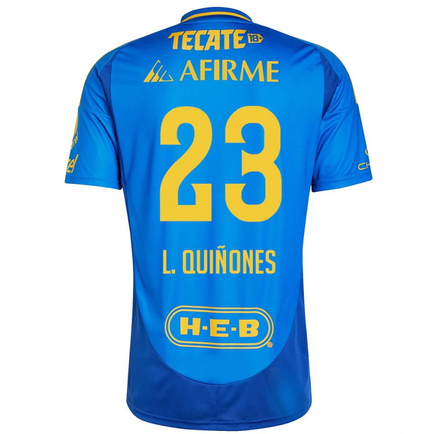 Enfant Football Maillot Luis Quiñones #23 Bleu Jaune Tenues Extérieur 2024/25