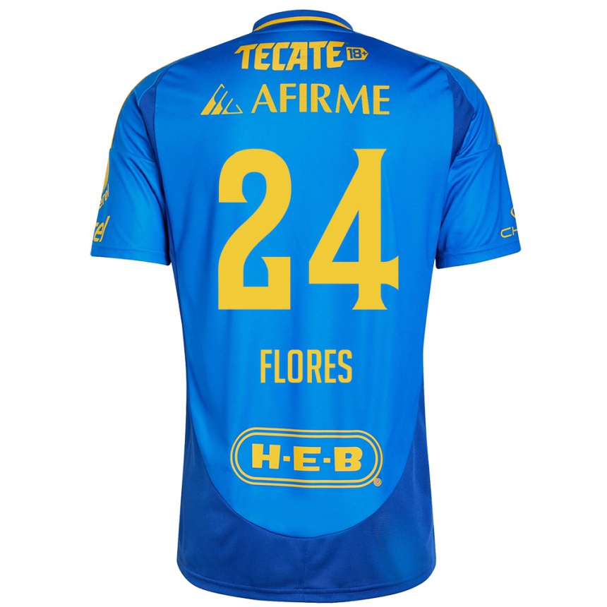 Enfant Football Maillot Marcelo Flores #24 Bleu Jaune Tenues Extérieur 2024/25