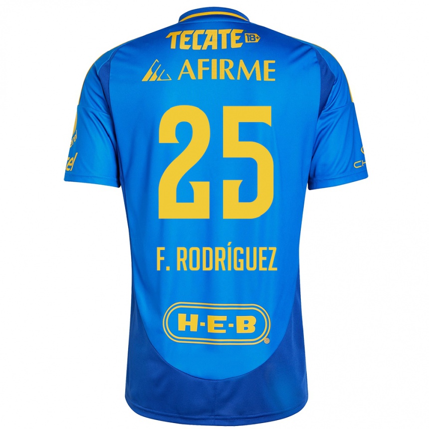 Enfant Football Maillot Felipe Rodríguez #25 Bleu Jaune Tenues Extérieur 2024/25