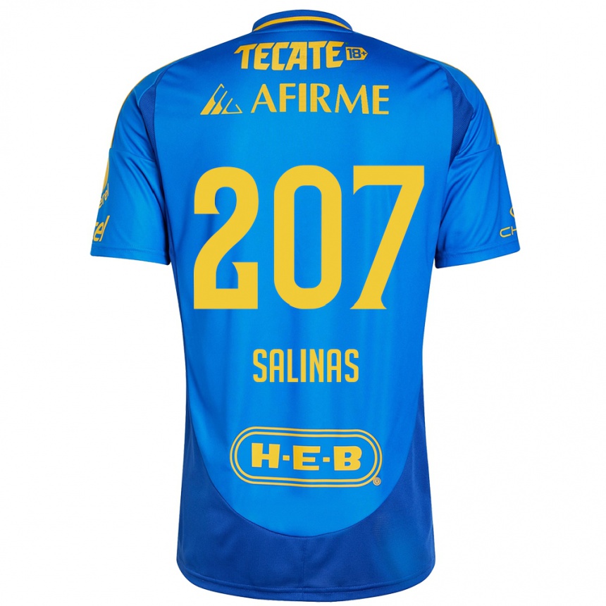 Enfant Football Maillot Marcelo Salinas #207 Bleu Jaune Tenues Extérieur 2024/25